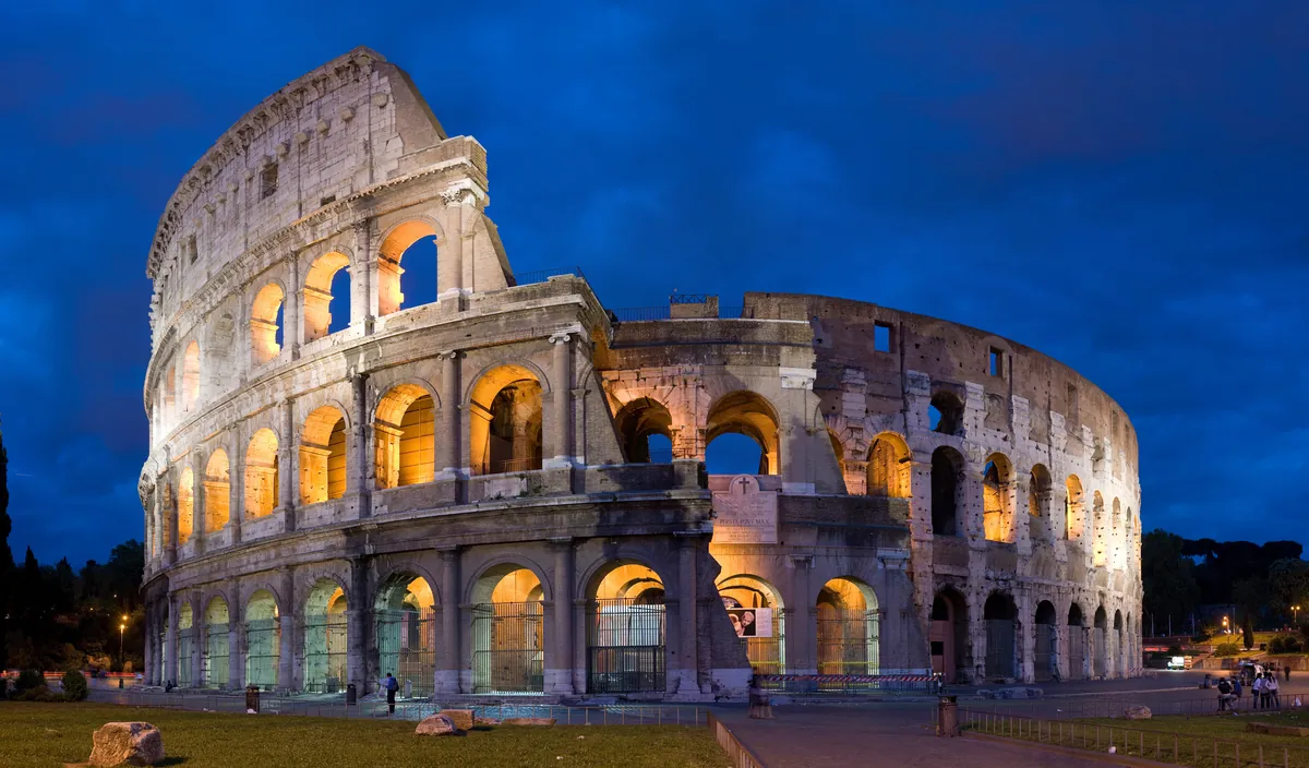 The Colosseum in Rome at the blue hour